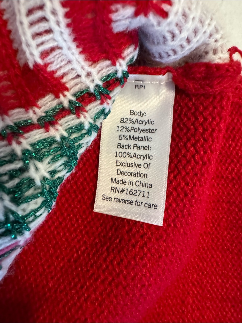 Santa's Favorite Cat Ugly Holiday Sweater - Red & Pink - Picture 4 of 4